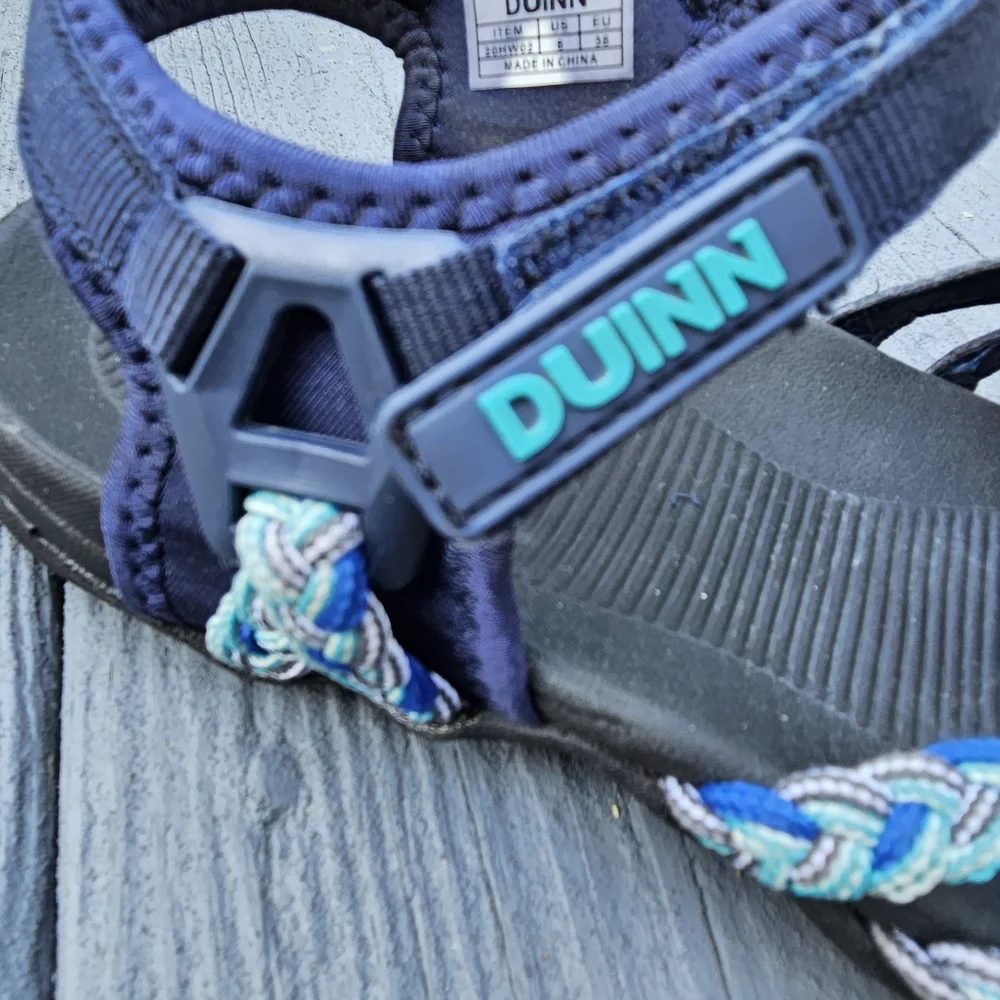 DUINN Hiking Sport Walk Sandal Adjustable Straps Blue Women's Size 8 US - 38 EU